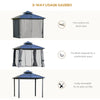 Outsunny 10' x 10' Hardtop Gazebo Canopy with Polycarbonate Double Roof, Aluminum Frame, Permanent Pavilion Outdoor Gazebo with Netting and Curtains for Garden, Backyard