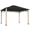 Outsunny 10' x 12' Hardtop Gazebo Canopy with Galvanized Metal Roof and Wood Grain Frame, Permanent Outdoor Gazebo with Ceiling Hook for Patio, Garden, Backyard, Lawn, Deck