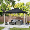 Outsunny 10' x 12' Hardtop Gazebo Canopy with Galvanized Metal Roof and Wood Grain Frame, Permanent Outdoor Gazebo with Ceiling Hook for Patio, Garden, Backyard, Lawn, Deck