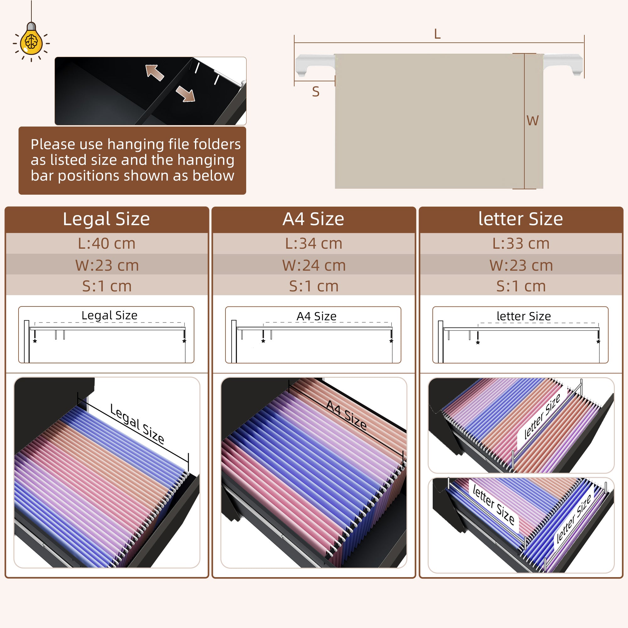 Vinsetto 3 Drawer Vertical File Cabinet with Lock, Steel Filing Cabinet with Wheels and Hanging Bar for A4 Legal and Letter Size Files, Printer Stand with Pre-Assembled Body, Black
