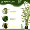 HOMCOM 4ft Set of 2 Artificial Bamboo with Pot, Indoor Fake Plants for Home Office Living Room Decor