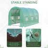 Outsunny 13' x 6' x 6' Outdoor Walk-in Tunnel Greenhouse Portable Plant Gardening Warm House with PE Cover Green