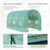 Outsunny 13' x 6' x 6' Outdoor Walk-in Tunnel Greenhouse Portable Plant Gardening Warm House with PE Cover Green