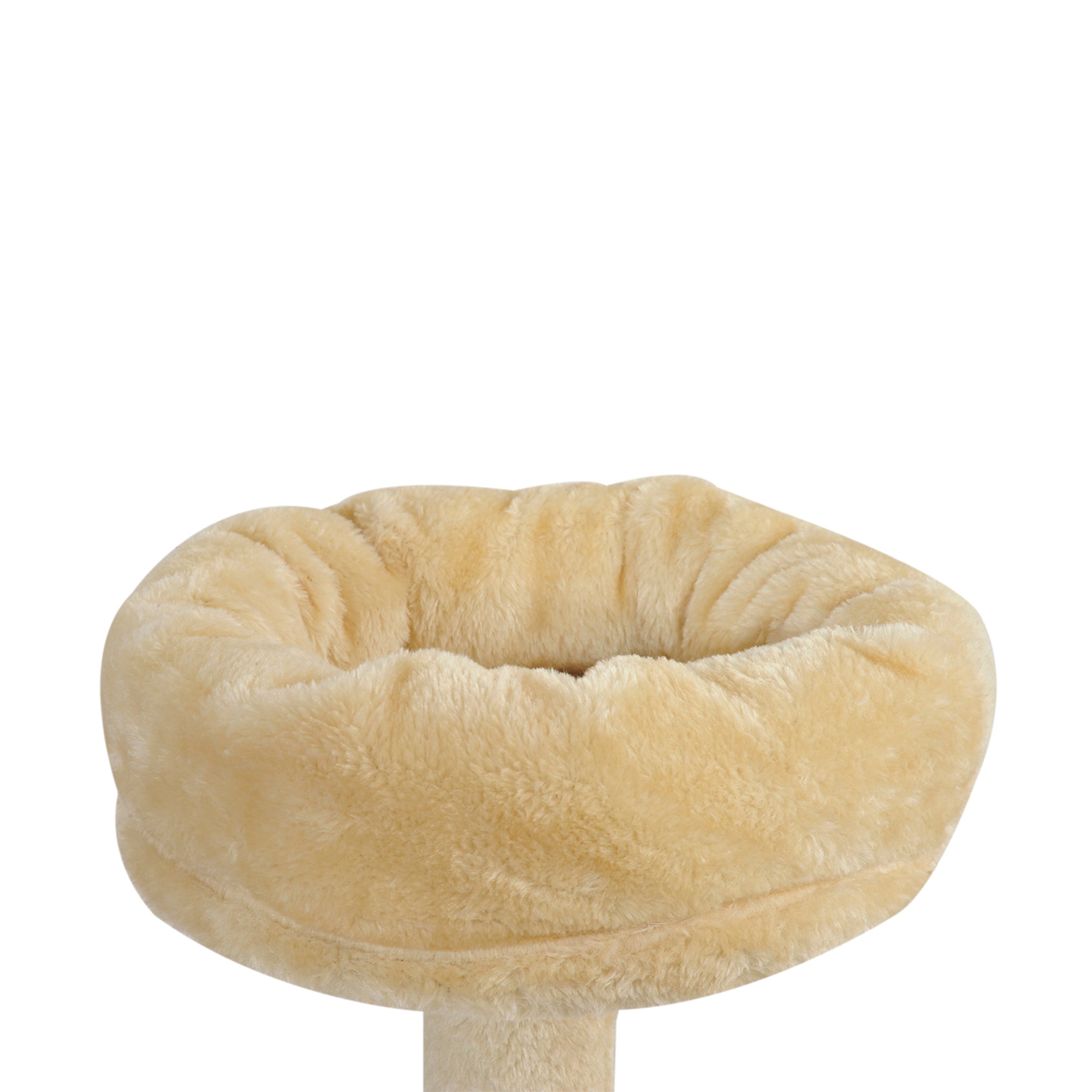 PawHut 52Inch Cat Tree Kitty Tower with Scratching Post Condo Hammock Pet Bed Furniture Kitten Activity Center, Beige