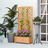 Outsunny 30" x 14" x 67" Raised Garden Bed Wood Planter with Trellis for Vine Climbing, to Grow Vegetables, Herbs, and Flowers for Backyard, Patio, Brown
