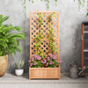 Outsunny 30" x 14" x 67" Raised Garden Bed Wood Planter with Trellis for Vine Climbing, to Grow Vegetables, Herbs, and Flowers for Backyard, Patio, Brown