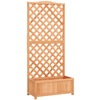 Outsunny 30" x 14" x 67" Raised Garden Bed Wood Planter with Trellis for Vine Climbing, to Grow Vegetables, Herbs, and Flowers for Backyard, Patio, Brown