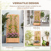 Outsunny 30" x 14" x 67" Raised Garden Bed Wood Planter with Trellis for Vine Climbing, to Grow Vegetables, Herbs, and Flowers for Backyard, Patio, Brown