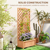 Outsunny 30" x 14" x 67" Raised Garden Bed Wood Planter with Trellis for Vine Climbing, to Grow Vegetables, Herbs, and Flowers for Backyard, Patio, Brown