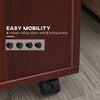 HOMCOM 24" Vertical Filing Cabinet with Drawer, Mobile File Cabinet with Wheels for Home Office, Espresso