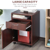 HOMCOM 24" Vertical Filing Cabinet with Drawer, Mobile File Cabinet with Wheels for Home Office, Espresso
