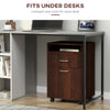 HOMCOM 24" Vertical Filing Cabinet with Drawer, Mobile File Cabinet with Wheels for Home Office, Espresso