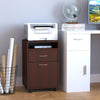 HOMCOM 24" Vertical Filing Cabinet with Drawer, Mobile File Cabinet with Wheels for Home Office, Espresso