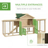 PawHut 80" Chicken Coop, Wooden Hen House Large Rabbit Hutch Poultry Cage Pen with Nesting Box, Run, Ramp, Drawer, for Outdoor Backyard Garden
