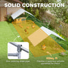 PawHut Metal Chicken Coop, Walk-in Large Chicken Run, Poultry Cage for Backyard Hen, Duck, Rabbit with Water- and UV-Protection Cover, for 30-40 Chickens, 9.8' x 32.8' x 6.4'