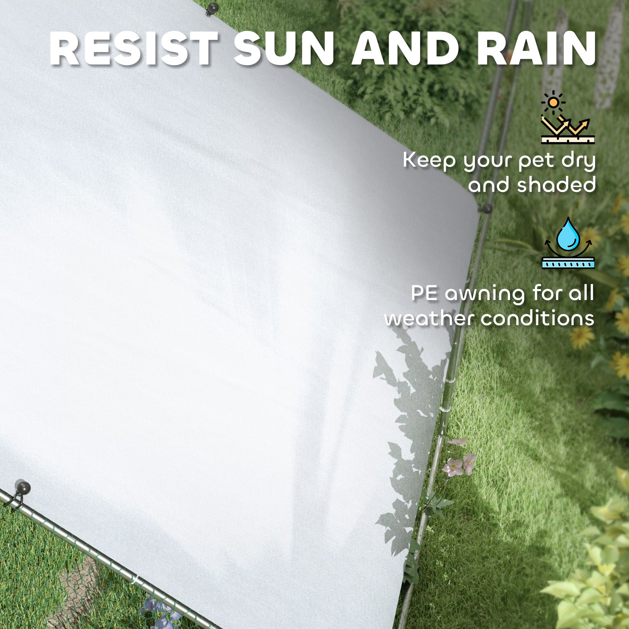 PawHut Metal Chicken Coop, Walk-in Large Chicken Run, Poultry Cage for Backyard Hen, Duck, Rabbit with Water- and UV-Protection Cover, for 30-40 Chickens, 9.8' x 32.8' x 6.4'