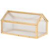 Outsunny Wooden Cold Frame Greenhouse Garden Portable Raised Planter with Openable Top for Indoor, Outdoor, Flowers, Vegetables, Plants, 35.5" x 20.5" x 19.5", Light Brown
