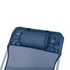 Outsunny Outdoor Lounge Chair, Portable Adjustable Reclining Seat Folding Chaise Lounge Patio Camping Beach Tanning Chair Bed with Pillow, Dark Blue