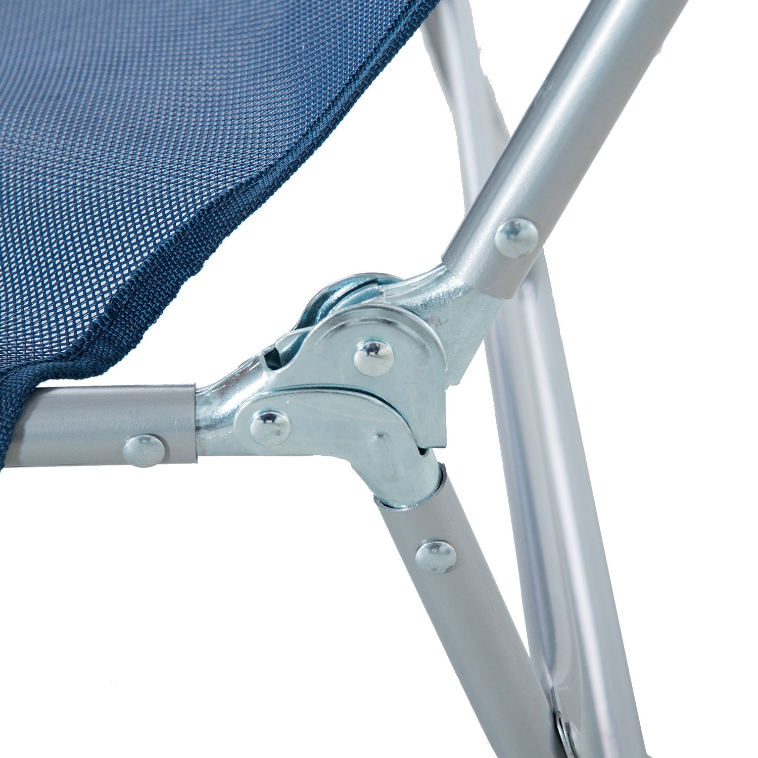 Outsunny Outdoor Lounge Chair, Portable Adjustable Reclining Seat Folding Chaise Lounge Patio Camping Beach Tanning Chair Bed with Pillow, Dark Blue