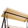 Outsunny 3 Seater Porch Swing Heavy Duty Outdoor Swing Chair Outdoor Lounge Hammock Cushioned Seat w/ Tilt Canopy, Beige