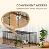 PawHut Pet Playpen Small Animal Cage, 16 Panels, Portable Metal Wire Fence with Door for Bunny, Guinea Pig, Chinchilla, Hedgehog, Each Panel Size 14" x 18"