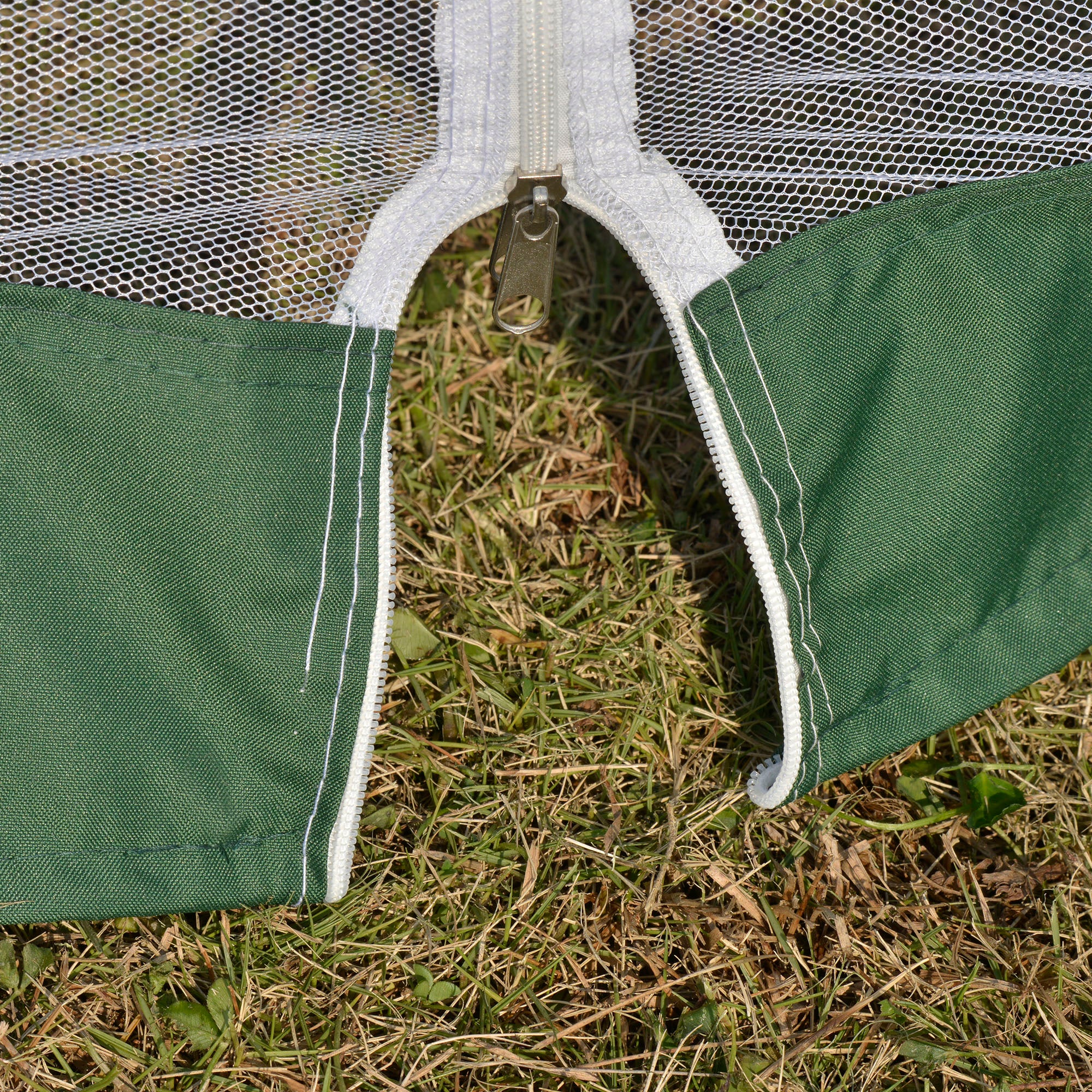 Outsunny 10x10ft Party Tent Canopy with Netting, Patio Screen House Slant Leg Outdoor Gazebo Sun Shade Shelter, Green