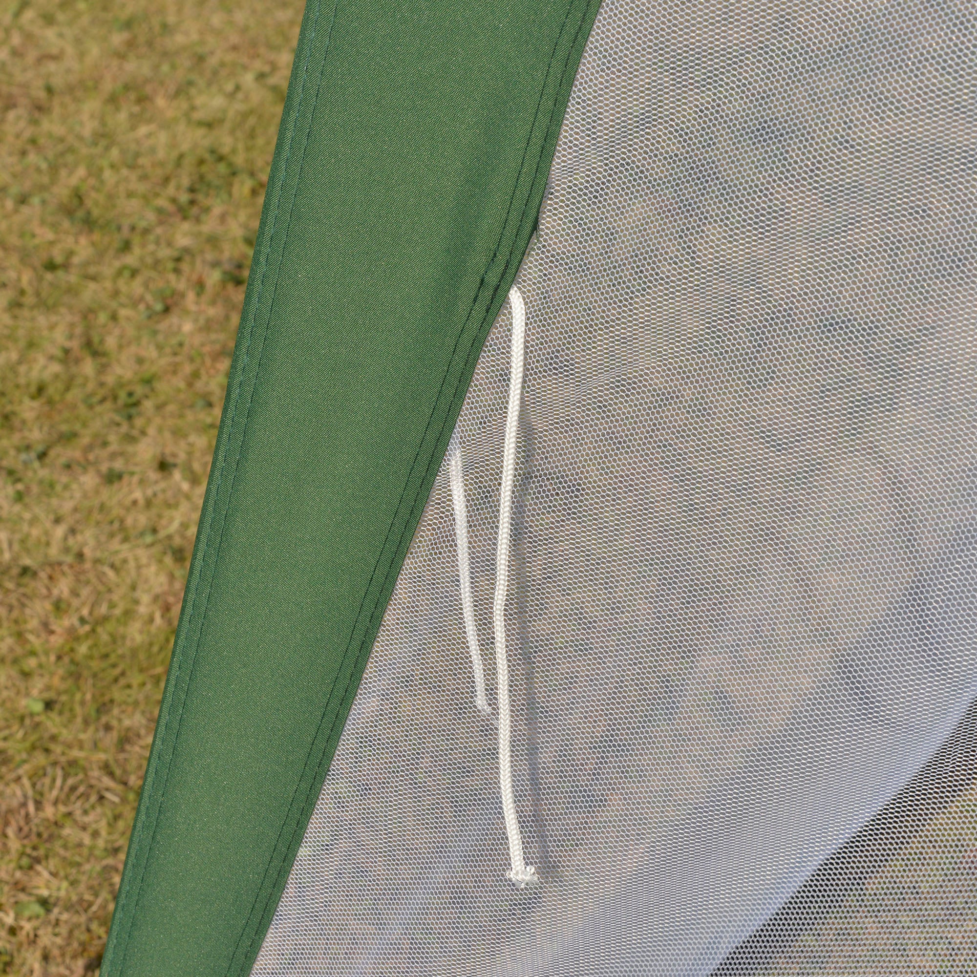 Outsunny 10x10ft Party Tent Canopy with Netting, Patio Screen House Slant Leg Outdoor Gazebo Sun Shade Shelter, Green