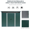 Outsunny 8.5' x 6' Garden Storage Shed with Skylight, Metal Outdoor Shed Tool House with Double Doors for Patio Yard, Dark Green