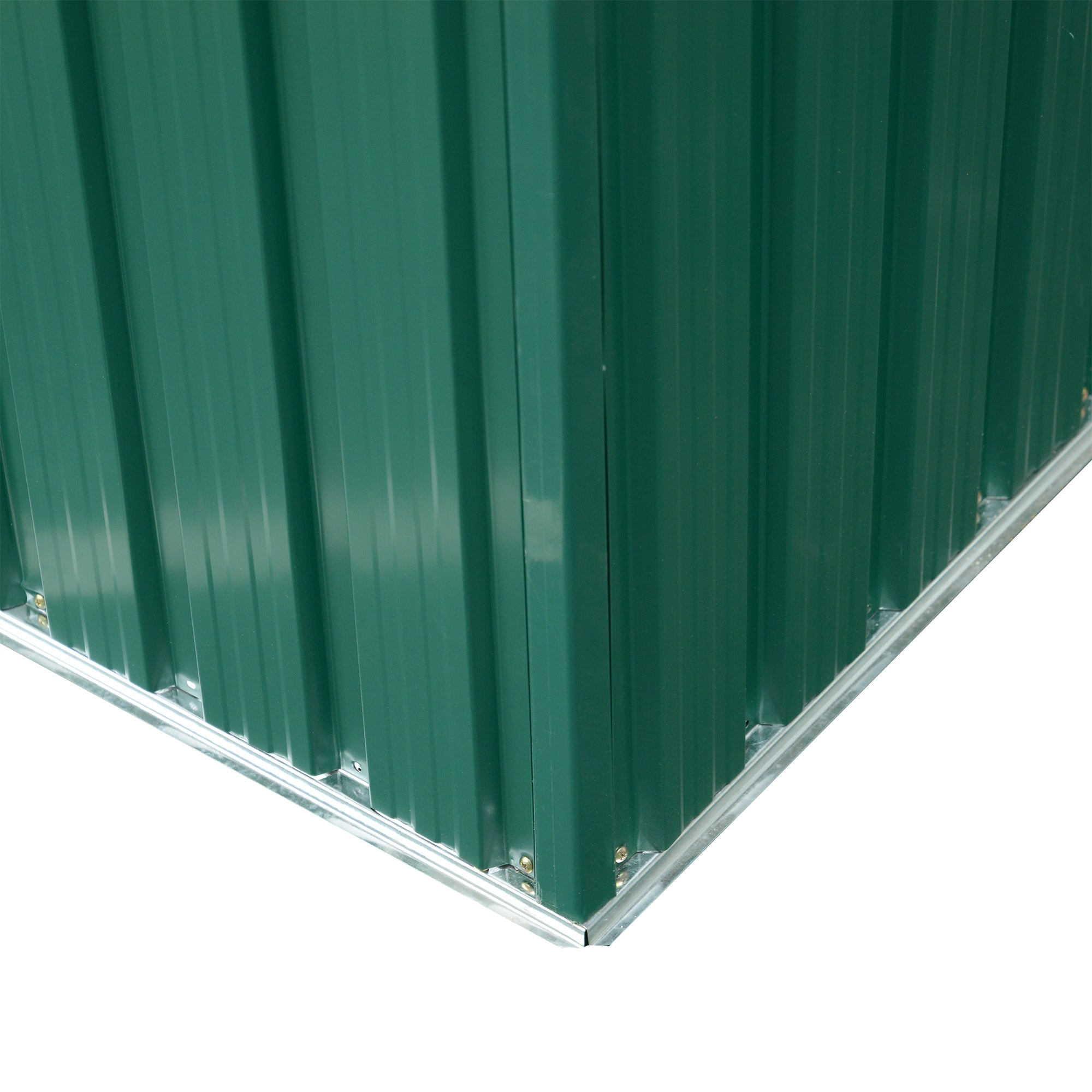 Outsunny 8.5' x 6' Garden Storage Shed with Skylight, Metal Outdoor Shed Tool House with Double Doors for Patio Yard, Dark Green