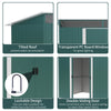 Outsunny 8.5' x 6' Garden Storage Shed with Skylight, Metal Outdoor Shed Tool House with Double Doors for Patio Yard, Dark Green