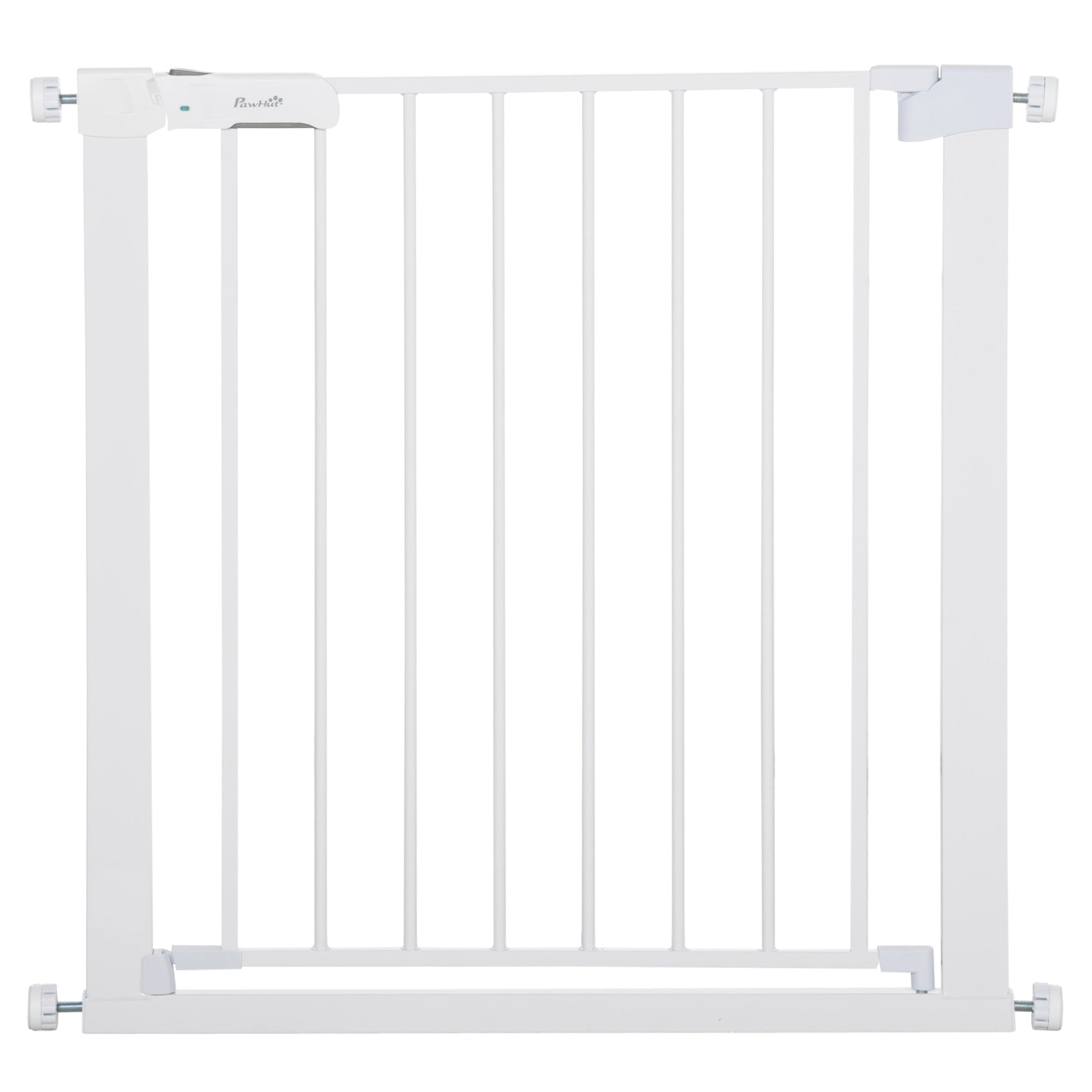 PawHut Adjustable Pet Safety Gate Dog Barrier Home Fence Room Divider Stair Guard Mounting White (76 H x 75-82W cm)
