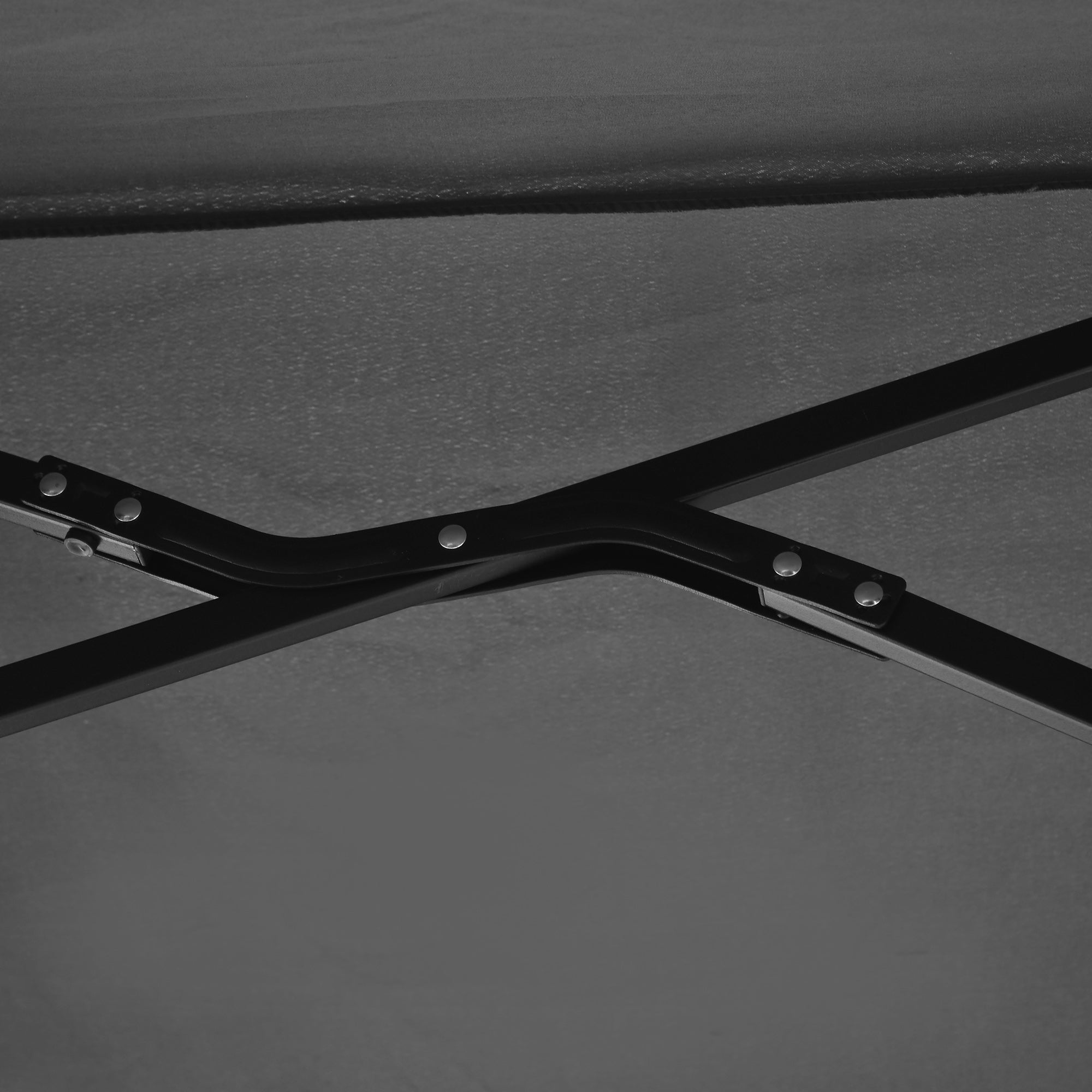 Outsunny 6.6 x 6ft Patio Umbrella with Double-Sided Canopy, Outdoor Market Half Parasol Sun Shade with Crank Handle and Cross Base for Garden, Balcony, Black