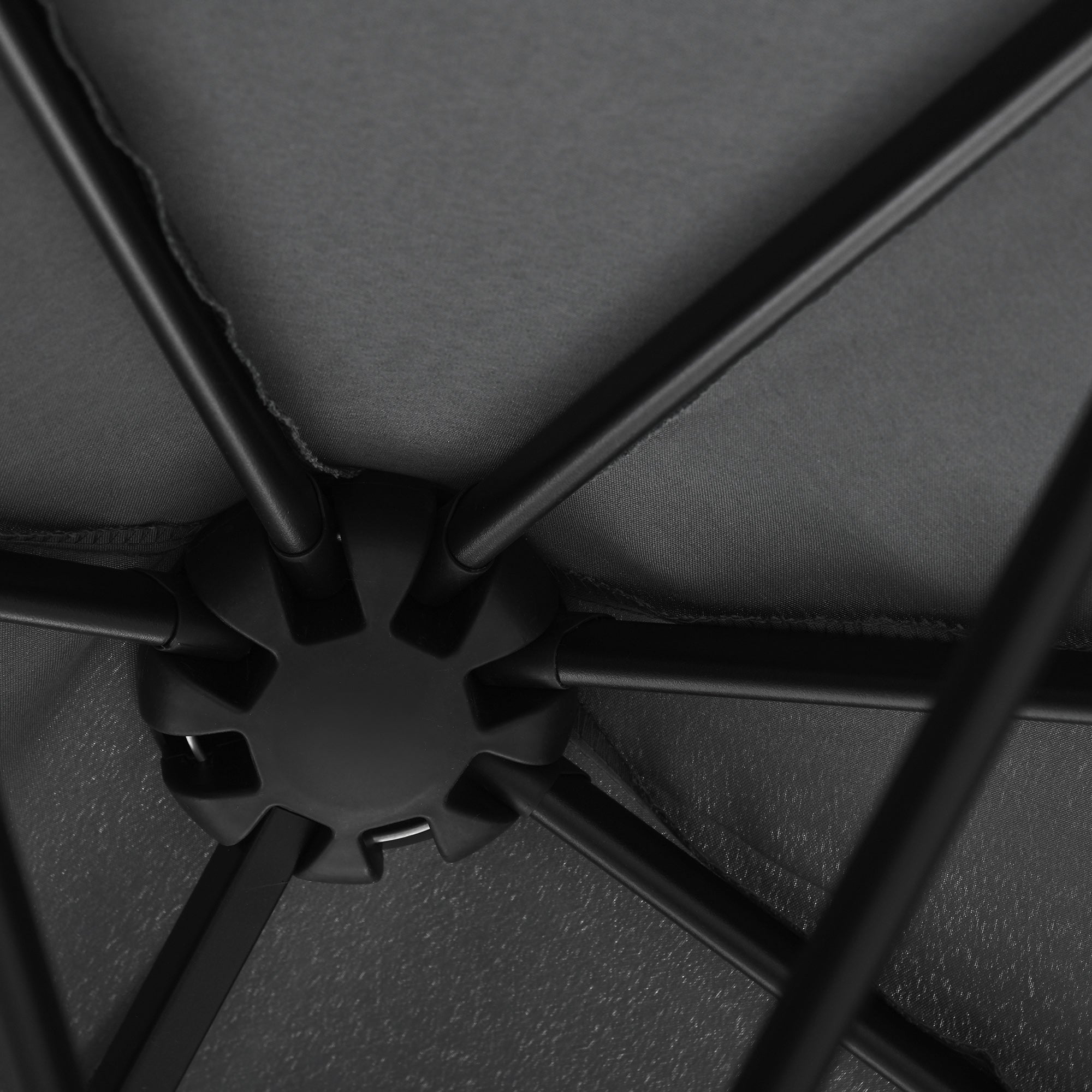 Outsunny 6.6 x 6ft Patio Umbrella with Double-Sided Canopy, Outdoor Market Half Parasol Sun Shade with Crank Handle and Cross Base for Garden, Balcony, Black