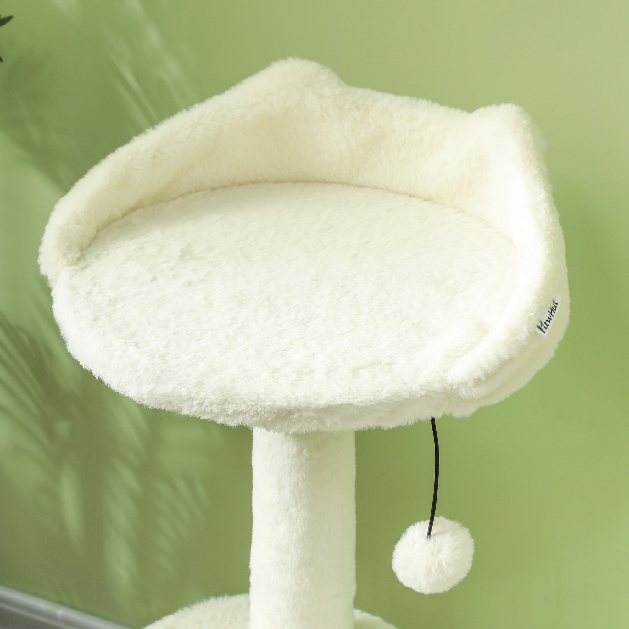 PawHut 31" Cat Tree, Cat Tower with Sisal Scratching Posts, Cat Condo, Cat Beds, Platform, Toy Ball, Cat Activity Center for Indoor Cats, Cream White