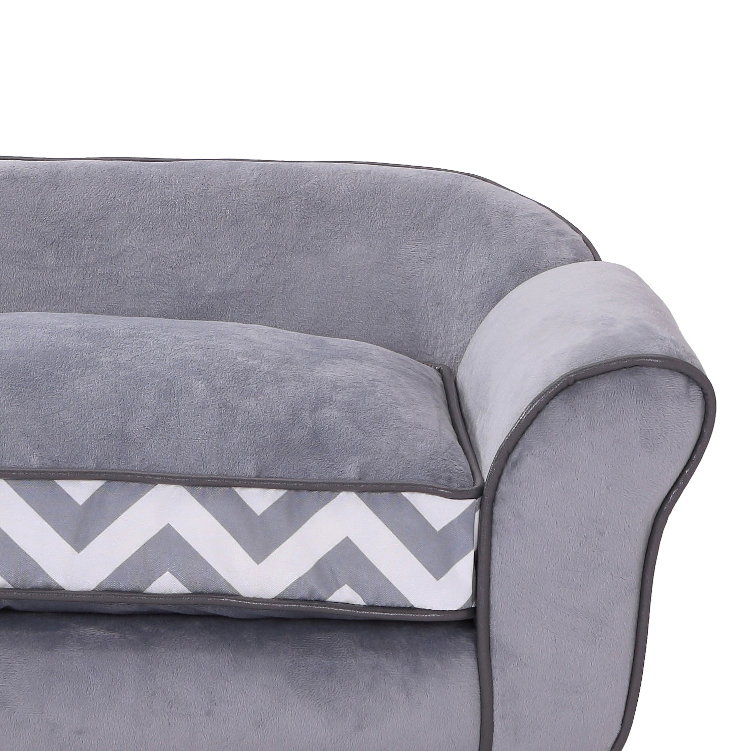 PawHut Pet Soft Warm Sofa Elevated Dog Puppy Sleeping Bed Raised Lounge Couch Bolster Side Pet Furniture Grey