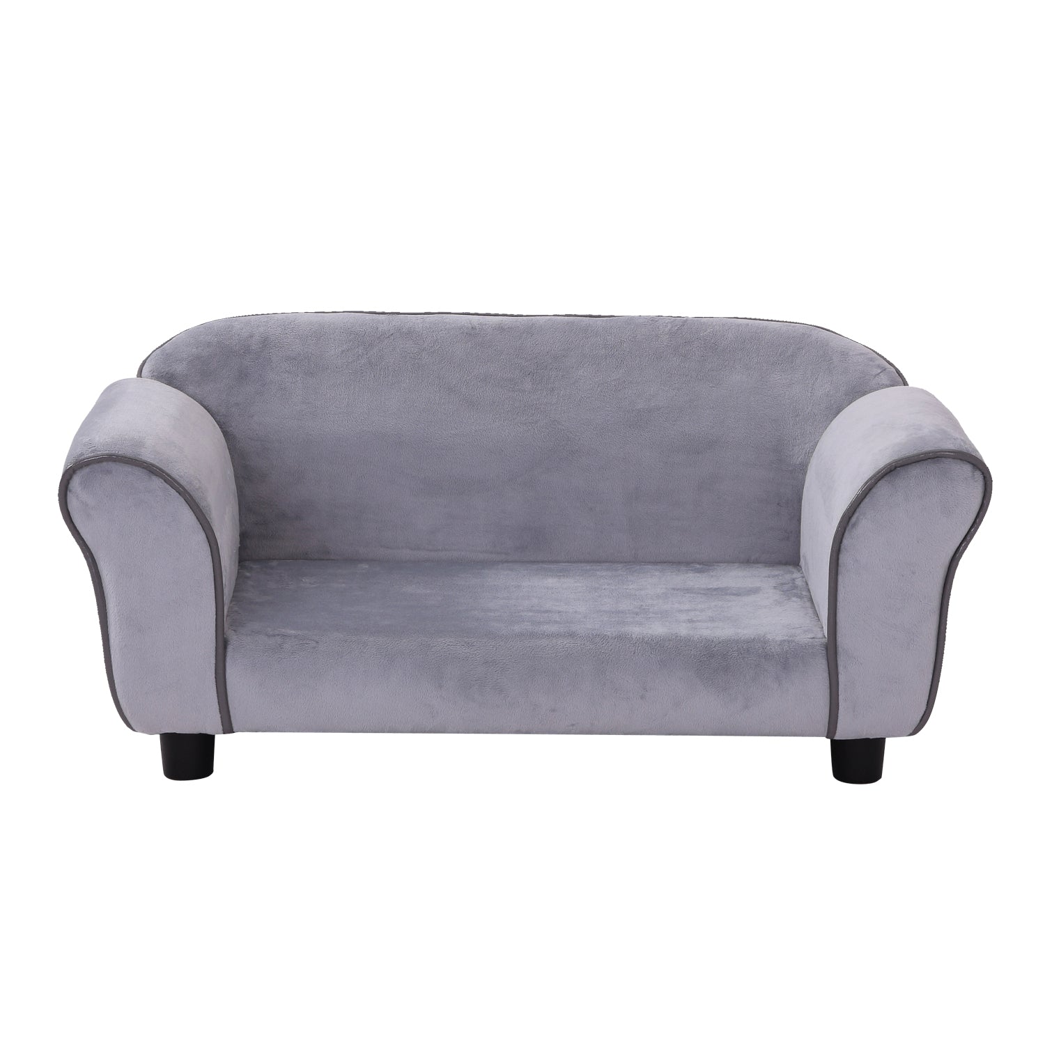 PawHut Pet Soft Warm Sofa Elevated Dog Puppy Sleeping Bed Raised Lounge Couch Bolster Side Pet Furniture Grey