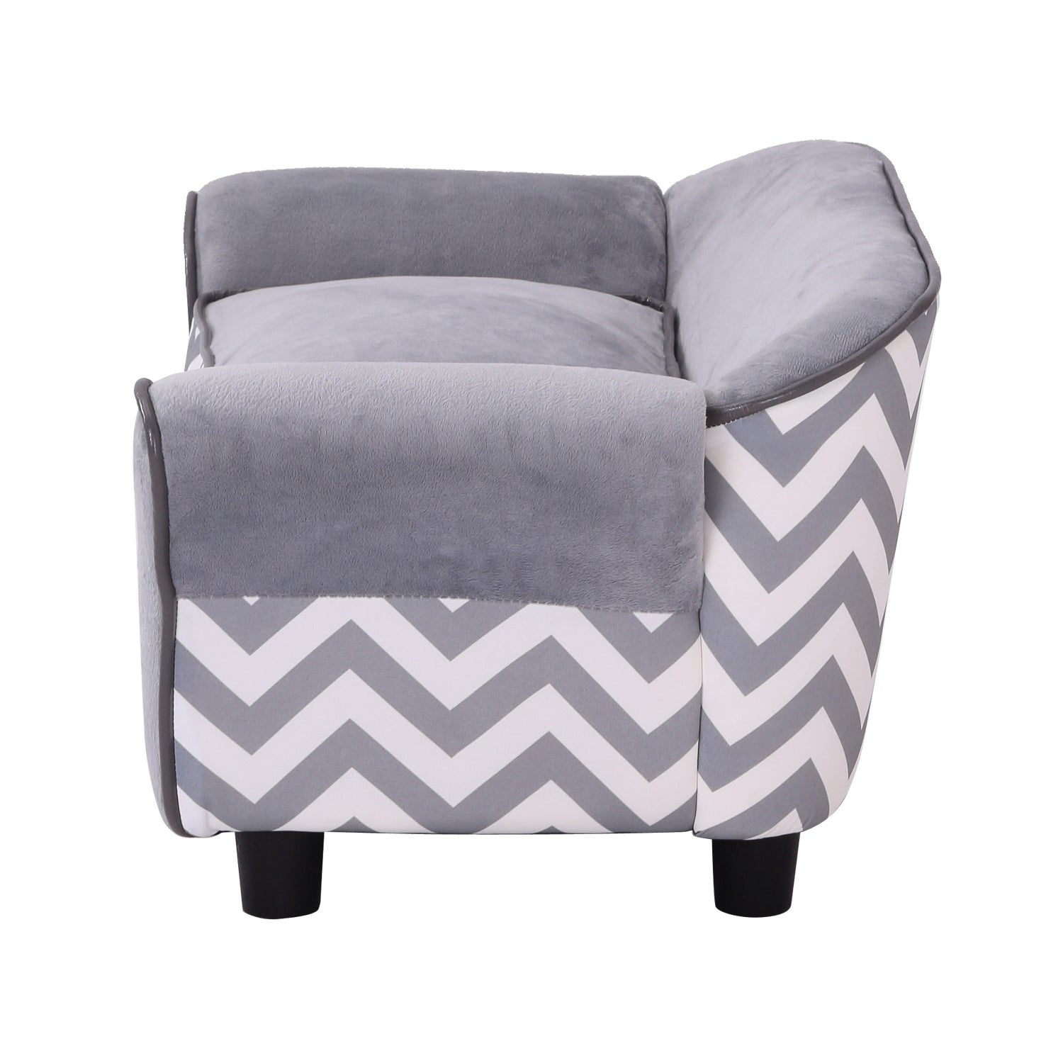 PawHut Pet Soft Warm Sofa Elevated Dog Puppy Sleeping Bed Raised Lounge Couch Bolster Side Pet Furniture Grey