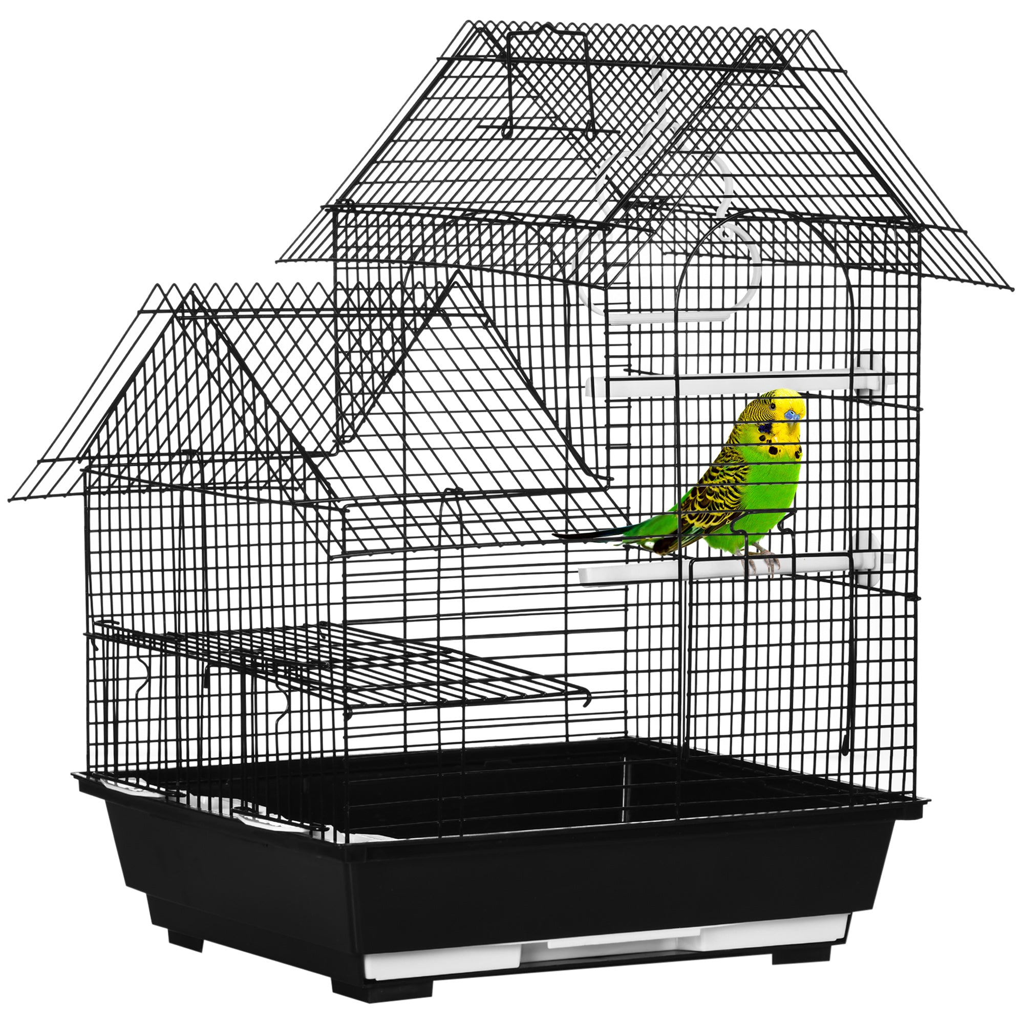PawHut Bird Cage Budgie Cage Metal Aviary for Finch, Canary with Tray Handle, 39 x 33 x 47cm