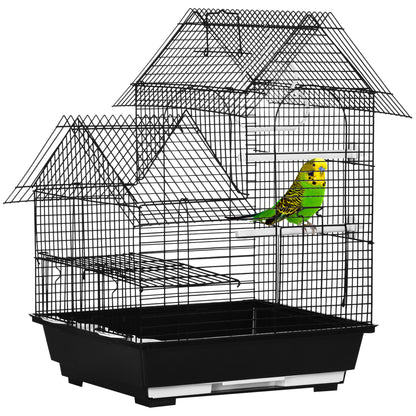 PawHut Bird Cage Budgie Cage Metal Aviary for Finch, Canary with Tray Handle, 39 x 33 x 47cm