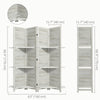 HOMCOM 4 Panel Room Divider with Display Shelf, 5.6 FT Folding Privacy Screen, Portable Freestanding Partition Wall Divider for Home Office, Distressed White