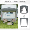 Outsunny 6.6'x6.6' Pop Up Canopy Tent with Sidewalls, Instant Sun Shelter Camping Gazebo with Carry Bag, for Outdoor, Garden, Patio, Grey