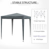 Outsunny 6.6'x6.6' Pop Up Canopy Tent with Sidewalls, Instant Sun Shelter Camping Gazebo with Carry Bag, for Outdoor, Garden, Patio, Grey