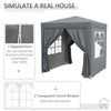 Outsunny 6.6'x6.6' Pop Up Canopy Tent with Sidewalls, Instant Sun Shelter Camping Gazebo with Carry Bag, for Outdoor, Garden, Patio, Grey