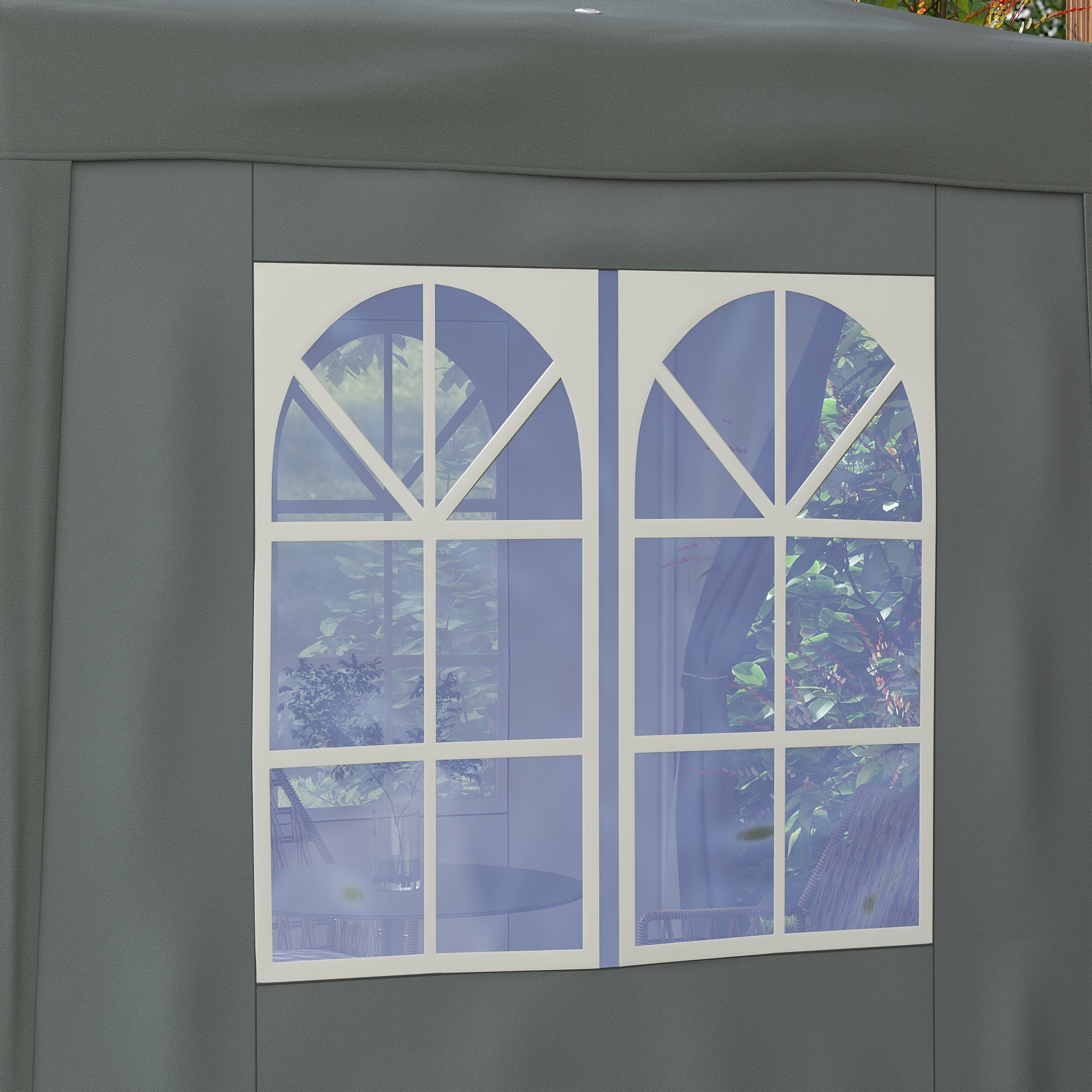 Outsunny 6.6'x6.6' Pop Up Canopy Tent with Sidewalls, Instant Sun Shelter Camping Gazebo with Carry Bag, for Outdoor, Garden, Patio, Grey