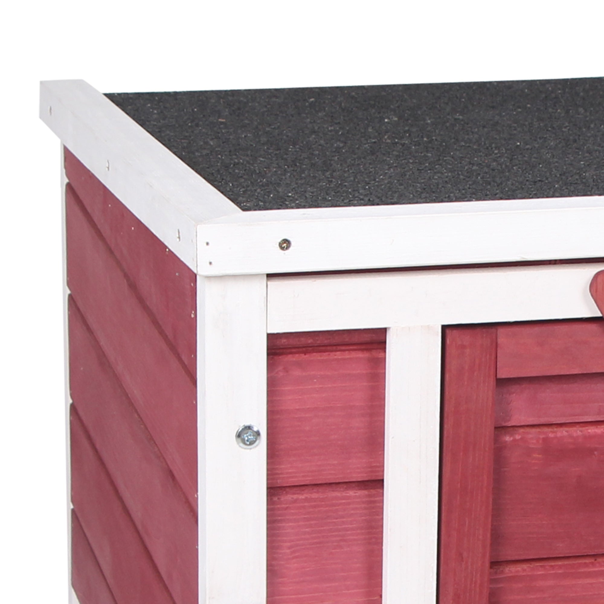 PawHut 20"x16.5"x17" Wooden Rabbit Hutch Small Animal House Bunny Guinea Pig Pet Cage Coop Cat Shelter Red
