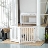 PawHut Foldable Dog Gate with Door, 4 Panels Freestanding Pet Gate with Support Feet Indoor Playpen for Small Dogs and Below, White