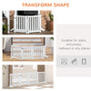 PawHut Foldable Dog Gate with Door, 4 Panels Freestanding Pet Gate with Support Feet Indoor Playpen for Small Dogs and Below, White