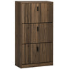 HOMCOM Shoe Cabinet, Rustic Shoe Storage Cabinet with 3 Flip Drawers and Adjustable Shelves for 18 Pairs of Shoes for Entryway, Hallway, Walnut
