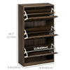 HOMCOM Shoe Cabinet, Rustic Shoe Storage Cabinet with 3 Flip Drawers and Adjustable Shelves for 18 Pairs of Shoes for Entryway, Hallway, Walnut