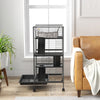 PawHut 4-Tier Rolling Small Animal Cage, Deluxe Guinea Pig Cage, Ferret Cage for Mink Chinchilla Kitten Rabbit, Small Pet Play House with Hammock Platform, Ramp, Removable Tray, Charcoal Grey